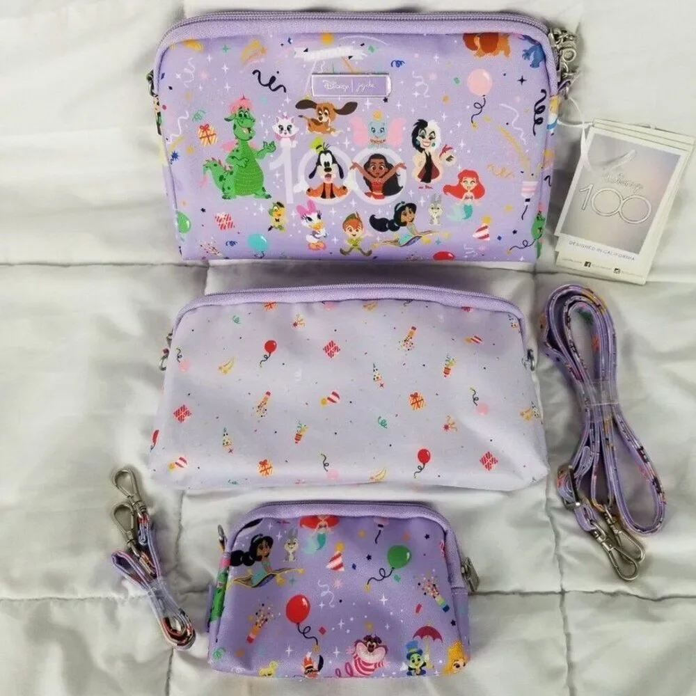 JuJuBe Disney Be Set Century of Magic 100 Years 3 Zip Bag Pouch 2 Straps Ariel